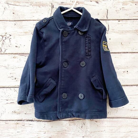 BABY GAP Navy Blue Peacoat Jacket Sz 3 - Picture 1 of 5